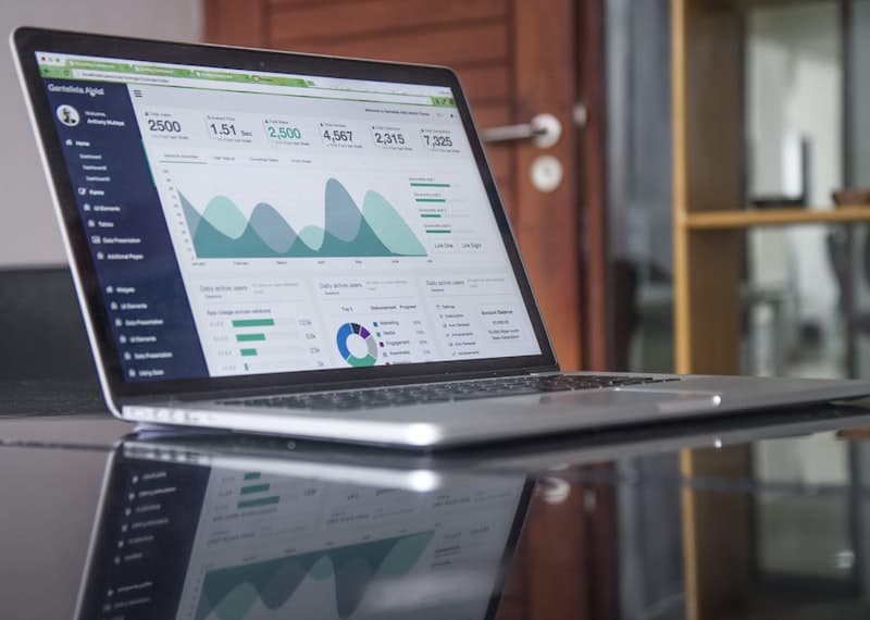 Marketing analytics dashboard on a laptop — digital marketing services in Chandigarh